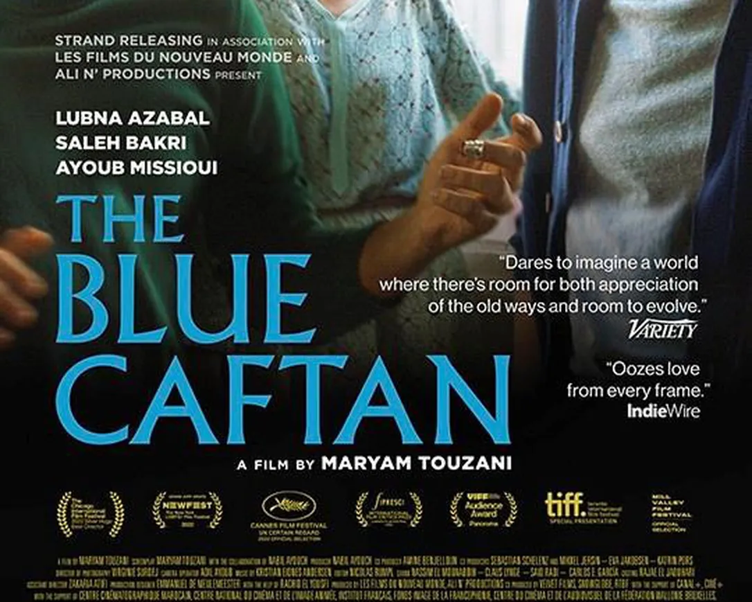 This image released by Strand Releasing shows promotional art for the film "The Blue Caftan.