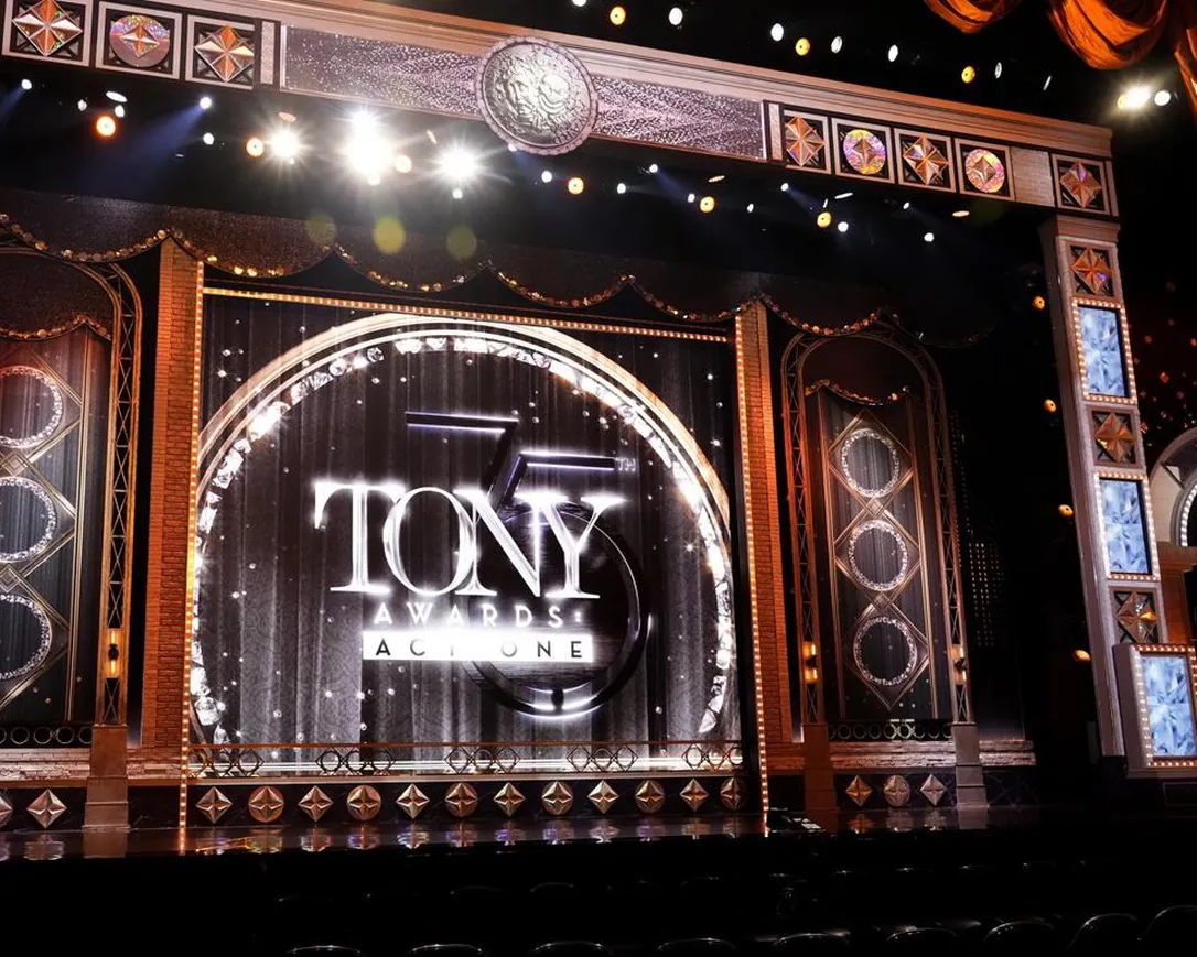 The stage appears before the start of the 75th annual Tony Awards on June 12, 2022 in New York. The 76th Annual Tony Awards will broadcast live from the United Palace in New York on Sunday, June 11, 2023. (Photo by Charles Sykes/