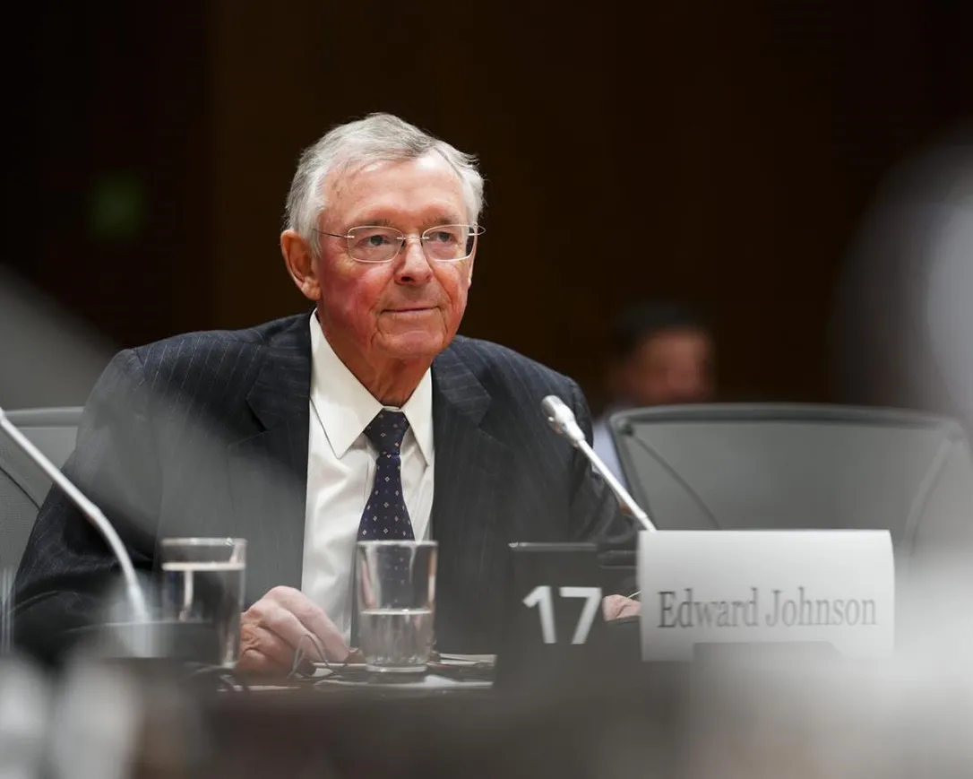 Edward Johnson, chair of the board of the Pierre Elliott Trudeau Foundation, appears as a witness at a standing committee on access to information, privacy and ethics on Parliament Hill in Ottawa on Tuesday, May 9, 2023. Johnson says&nbsp;the foundation has returned a controversial $140,000 donation to Millennium Golden Eagle International.