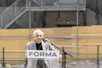 Architect Frank Gehry speaks at event to start construct of a new condominium residence in Toronto Wednesday.