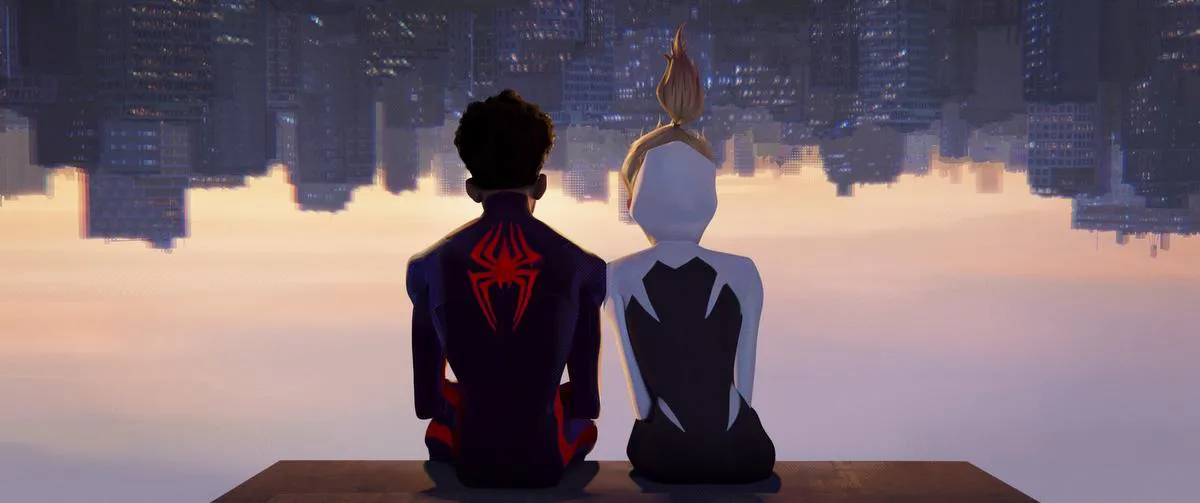 Animated versions of Shameik Moore and Hailee Steinfeld share a scene in “Spider-Man: Across the Spider-Verse,” already one of the biggest 2023 movies.