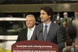 Prime Minister Justin Trudeau and Ontario Premier Doug Ford at the St. Thomas Volkswagen battery plant announcement. If Canada wants to remain a significant force in the global auto industry, writes David Olive, the entry fee at all levels of government is high.